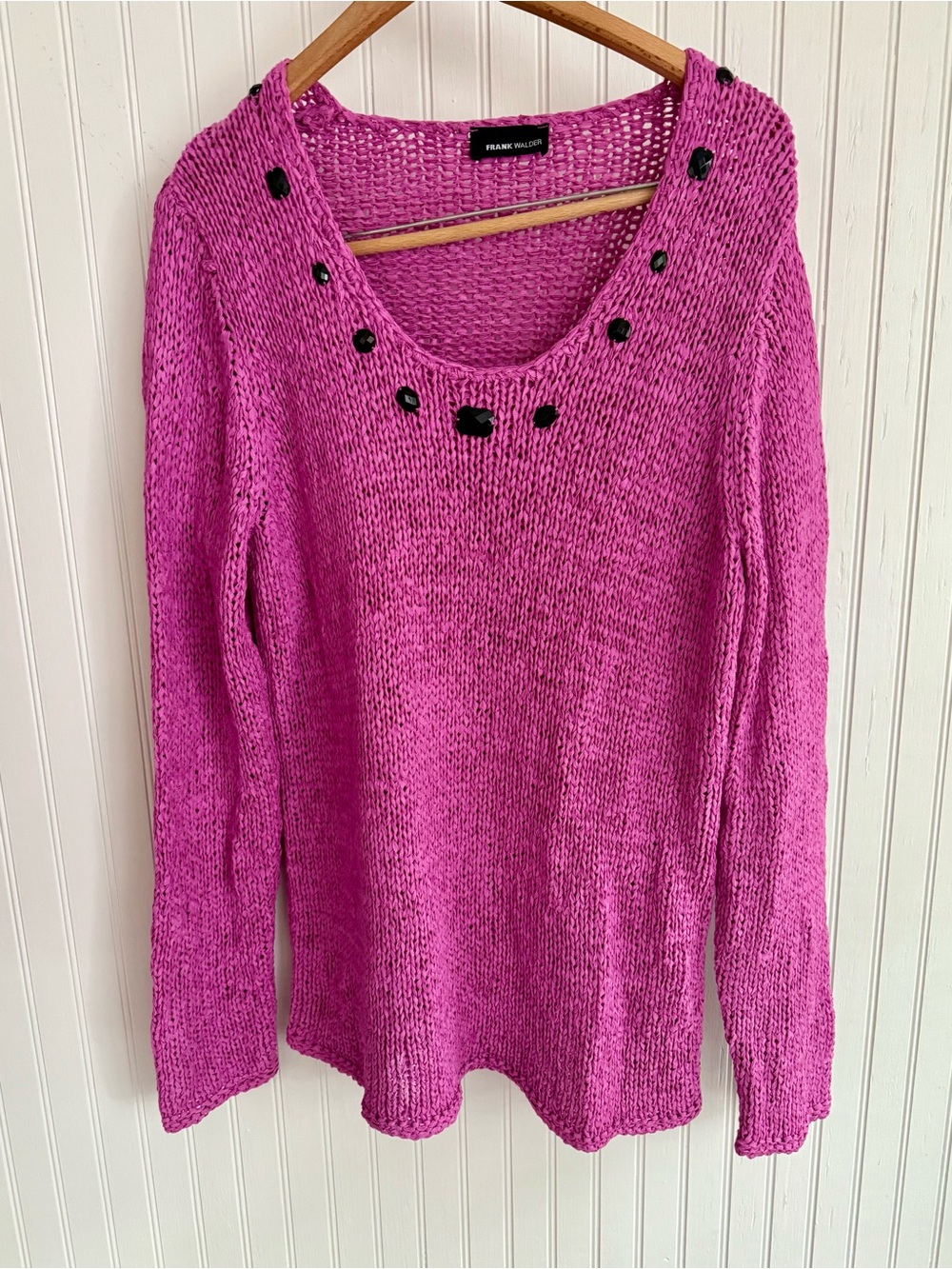 Frank Walder Bright Purple Knit Sweater Size Large